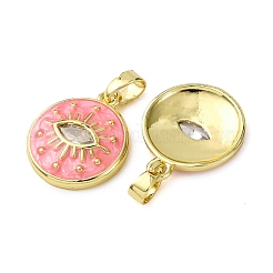 Brass Micro Pave Cubic Zirconia Pendants&nbsp;KK-F911-17G-02