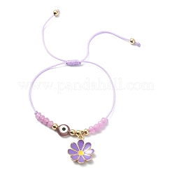 Flower Alloy Enamel Charm Bracelet&nbsp;BJEW-JB09600