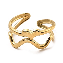 304 Stainless Steel Open Cuff Rings&nbsp;RJEW-Z018-21G