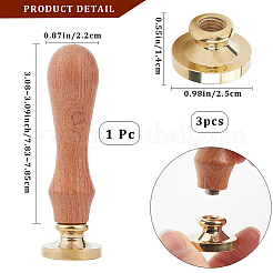 3 Styles Graduation Theme Golden Tone Brass Wax Seal Stamp Head&nbsp;AJEW-CP0007-50A-04