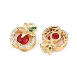 Brass Micro Pave Colorful Cubic Zirconia Charms&nbsp;CU-CBA804C-03G