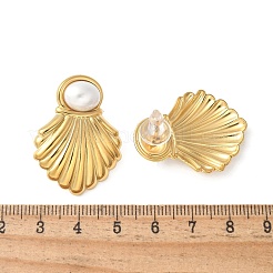 304 Stainless Steel Plastic Pearl Stud Earrings for Women&nbsp;EJEW-Z092-04G