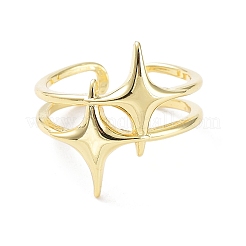 Brass Open Cuff Rings&nbsp;RJEW-D016-02G