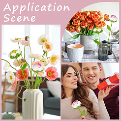 2Pcs 2 Colors Woolen Yarn Artificial Rose Flower&nbsp;AJEW-GF0013-55A