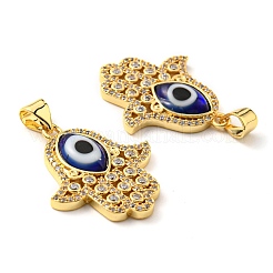 Brass Cubic Zirconia Pendants&nbsp;KK-K338-01G-01