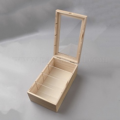 4 Grids Wood Food Card Storagge Boxes&nbsp;AJEW-WH0794-21