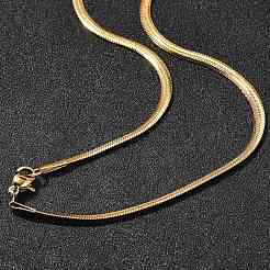 3mm Stainless Steel Flat Snake Chain Necklaces for Men Women&nbsp;NJEW-G160-03LG