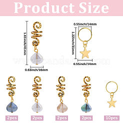 18Pcs 5 Styles Acrylic Hair Styling Tool&nbsp;OHAR-BM0001-03