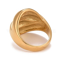 Ion Plating(IP) 304 Stainless Steel Textured Chunky Finger Ring for Women&nbsp;RJEW-B040-03B-G