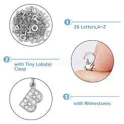 Letter A~Z Alloy Micro Pave Cubic Zirconia Cup Handle Pendant Decorations&nbsp;HJEW-AB00409