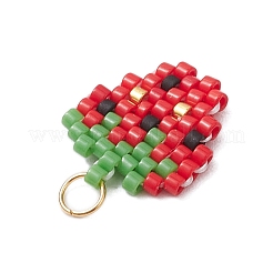 Glass Seed Beaded Strawberry Pendants&nbsp;PALLOY-CJ00125