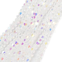 Faceted Bicone Electroplate Glass Beads Strands&nbsp;EGLA-P016-4mm-AB02