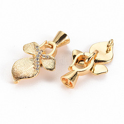 Brass Micro Pave Clear Cubic Zirconia Pendants Bail&nbsp;LS-KK-S356-305-NF