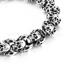 Alloy Skull Link Chain Bracelet&nbsp;BJEW-N015-008