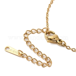 Ion Plating(IP) 304 Stainless Steel Cable Chain Flower Pendant Necklaces for Women&nbsp;NJEW-Z049-03G