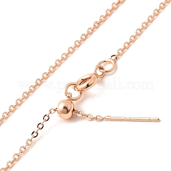 1mm Rack Plating Brass Cable Chain Adjustable Slider Necklaces for Women Men&nbsp;LS-MAK-L044-04RG