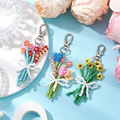 Bouquet Glass Seed Beaded Pendant Decoration&nbsp;HJEW-JM02561