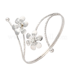 Flower Alloy Arm Cuff Bangles for Girl Women&nbsp;LS-AJEW-A063-01E-P
