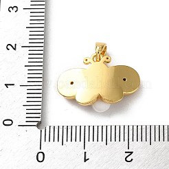 Brass Pave Blue Cubic Zirconia Pearl Pink Butterfly Pendants&nbsp;KK-P320-11A-G