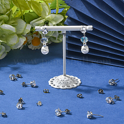 30Pcs Clear Cubic Zirconia Stud Earring Findings&nbsp;EJEW-BBC0006-06A