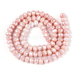 Anti-Tarnish Electroplate Rondelle Glass Beads Strands&nbsp;EGLA-T021-6mm-17-03