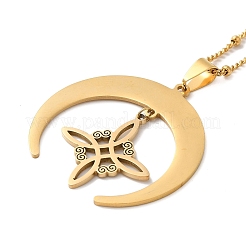 201 Stainless Steel Pendant Necklaces&nbsp;NJEW-K253-04G-1