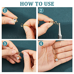 32Pcs 8 Styles Brass Micro Pave Cubic Zirconia Ice Pick Pinch Bails&nbsp;ZIRC-FH0001-54