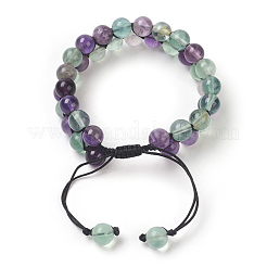 Adjustable Natural Fluorite Braided Bead Bracelets&nbsp;BJEW-E351-01G