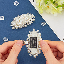 1 Pair Plastic Imitation Pearl Shoe Buckle Clips&nbsp;AJEW-FG0004-26