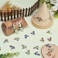 42Pcs 6 Styles Printed Alloy Connector Charms&nbsp;FIND-BM0001-11