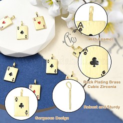 8Pcs 4 Styles Rack Plating Brass Cubic Zirconia Pendants&nbsp;KK-CJ0004-48