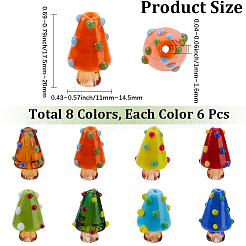 48Pcs 8 Colors Handmade Lampwork Bumpy Beads&nbsp;LAMP-PA0001-52