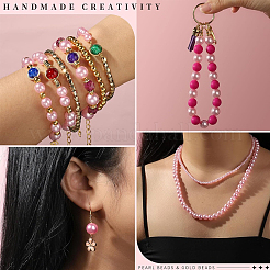 DIY Glass Pearl & CCB Plastic Bead Elastic Bracelets Making Kits&nbsp;DIY-YW0012-83