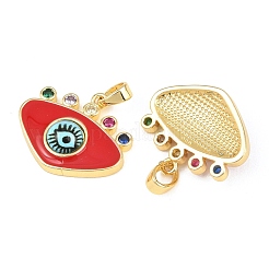Brass Micro Pave Cubic Zirconia Pendants&nbsp;KK-H262-12G