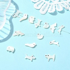 14Pcs 7 Styles Animal Theme Natural White Shell Beads Sets&nbsp;FIND-CJ0004-74