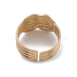 Ion Plating(IP) 304 Stainless Steel Knot Open Cuff Rings for Women&nbsp;RJEW-G285-16G