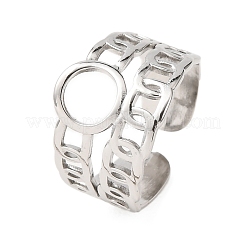 304 Stainless Steel Cuff Open Rings&nbsp;RJEW-P191-08P