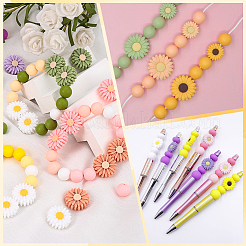 100Pcs 14 Styles Food Grade Eco-Friendly Silicone Beads&nbsp;SIL-PA0001-16