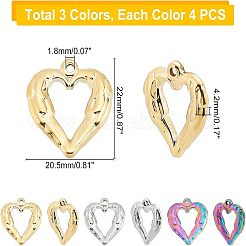 12Pcs 3 Colors PVD Vacuum Plating 304 Stainless Steel Open Pendants&nbsp;STAS-UN0024-63
