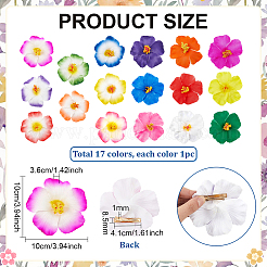 17Pcs 17 Colors Flower EVA Alligator Hair Accessories&nbsp;PHAR-PH0001-23