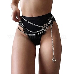Pentagram Alloy with Aluminium 3 Layer Waist Belly Chains for Women&nbsp;FS-WGF67DF-01