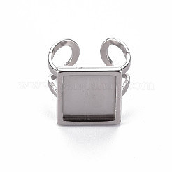 Non-Tarnish 201 Stainless Steel Cuff Pad Ring Settings&nbsp;X-STAS-S080-041B-P