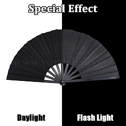 Glitter Plastic & Oxford Cloth Fan with Fan Bags&nbsp;AJEW-WH20022-89A