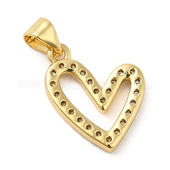 Rack Plating Brass Micro Pave Clear Cubic Zirconia Pendants&nbsp;KK-Q784-24G