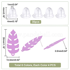 24Pcs 6 Color Iron Leaf Stud Earring Findings&nbsp;IFIN-PH0001-99