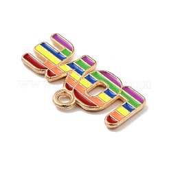 Rainbow Color Alloy Enamel Pendants&nbsp;ENAM-G208-06KCG