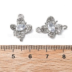 Brass Micro Pave Cubic Zirconia Connector Charms&nbsp;KK-Z103-10P-01
