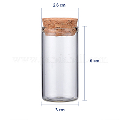 Empty Small Glass Cork Bottles&nbsp;AJEW-WH0035-03-3x6cm