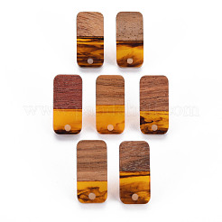 Two Tone Resin & Walnut Wood Stud Earring Findings&nbsp;MAK-N032-029