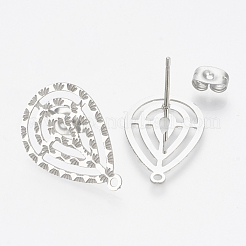 Non-Tarnish 304 Stainless Steel Stud Earring Findings&nbsp;STAS-S079-40B